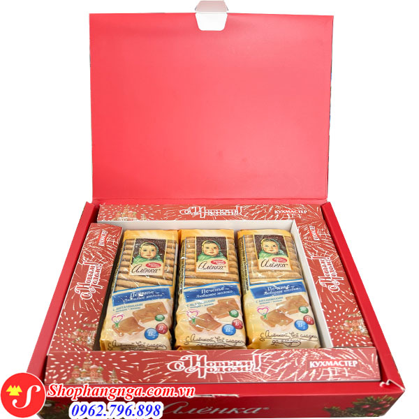 Bánh Quy Alenka Vị Sữa Hộp Đỏ 570Gr Của Nga Giá Tốt