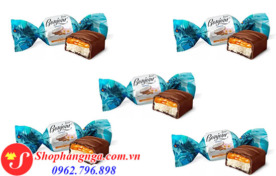 Kẹo socola dừa hạnh nhân Konti Bonjour Coconut