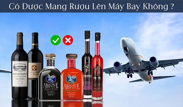 Rượu có được mang lên máy bay không