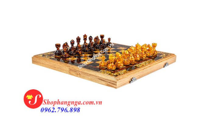 Bàn cờ hổ phách cao cấp Nga