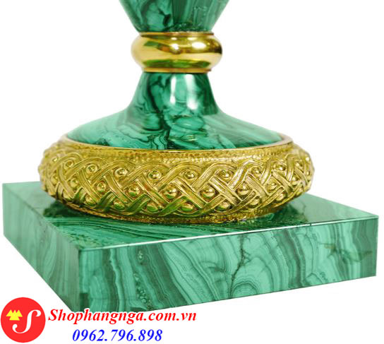 Bình hoa bằng đá malachite cỡ nhỏ