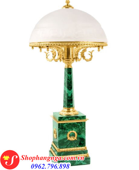 Đèn bán trang trí bằng đá malachite