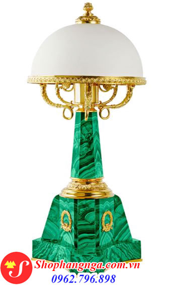 Đèn Trang Trí Bằng Đá Malachite Của Nga Chân Đế To