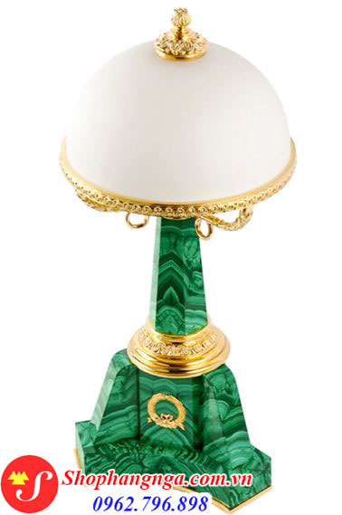 Đèn Trang Trí Bằng Đá Malachite Của Nga Chân Đế To