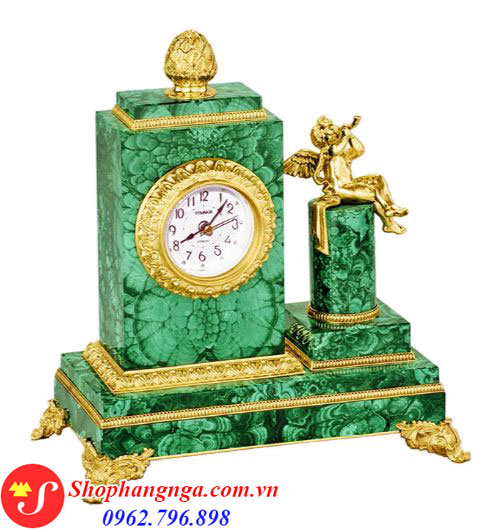 Đồng hồ đá Malachite của Nga hình thiên thần
