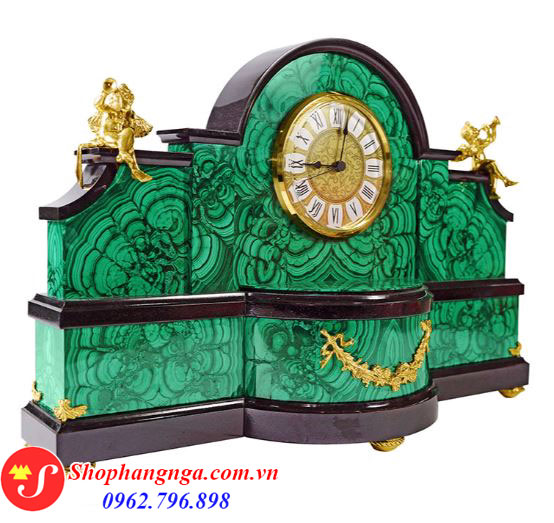 Đồng hồ đá Malachite Nga hình bán nguyệt