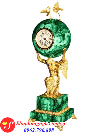 Đồng Hồ Đá Malachite Nga Hình Thần Chronos Của Hy Lạp