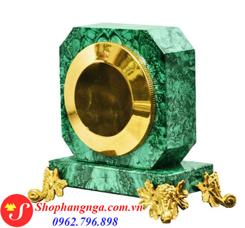 Đồng hồ đá Malachite để bàn