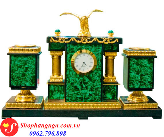 Dụng Cụ Để Bàn Bằng Đá Malachite Của Nga Hình Chữ Nhật