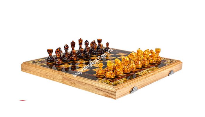 Bàn cờ hổ phách cao cấp Nga