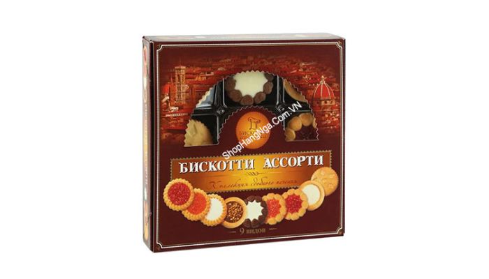 Hộp bánh quy bơ Biscotti Nga