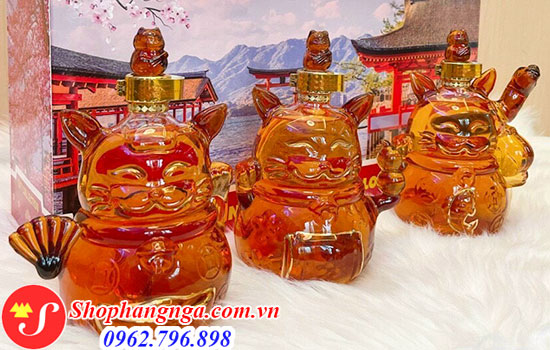 Set rượu mèo thần tài Nhật Bản