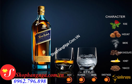 Rượu johnnie walker blue label 750ml xách tay Duty free Hàn