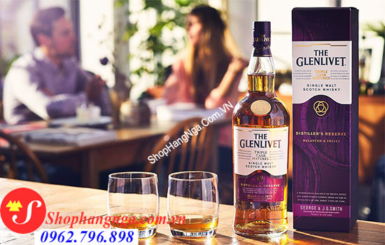 Rượu The Glenlivet 1824 Triple Cask Matured Hộp Tím 1 Lít