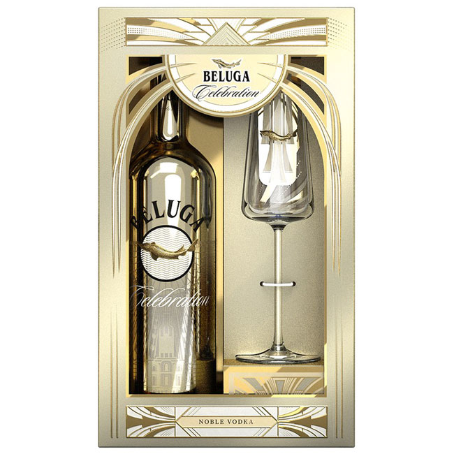 Rượu Beluga cá tầm vàng Celebration hộp quà biếu tặng