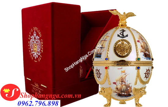 Rượu trứng Nga màu trắng hình thuyền buồm 