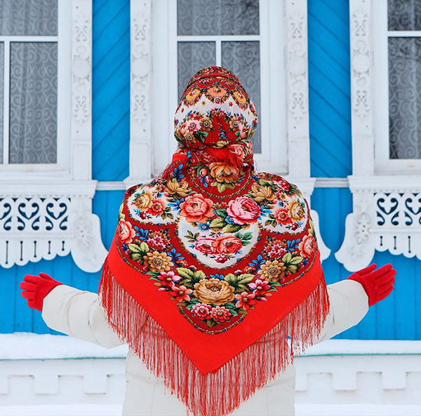 khăn choàng nga Pavlovsky Posad