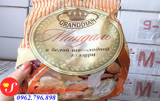 Kẹo hạnh nhân Granddian socola trắng