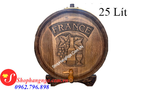 Thùng Gỗ Sồi Pháp Đựng Rượu 25 Lít Giá Rẻ