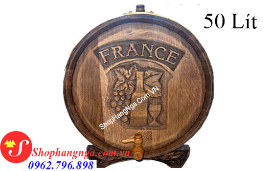 Thùng Gỗ Sồi Pháp Đựng Rượu 50 Lít Giá Rẻ