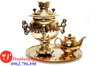 Ấm Samovar Màu Vàng Mẫu 02 Hàng Chính Hãng Của Nga