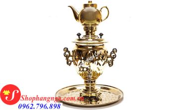 Ấm Samovar Nga Mẫu 04 Màu Vàng Tuyệt Đẹp