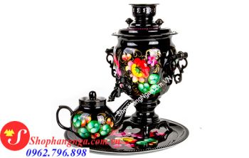 Ấm Samovar Nga Mẫu Truyền Thống Số 15 Màu Đen
