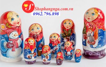 Búp Bê Matryoshka Nga 10 Con Số 17 Mùa Đông