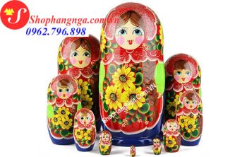 Búp Bê Matryoshka Nga 10 Con Số 21 Hoa Hướng Dương