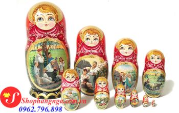 Búp Bê Matryoshka Nga 10 Con Số 24 Gia Đình