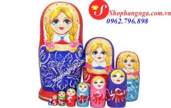 Búp Bê Matryoshka Nga 10 Con Số 4 Nhiều Màu Thiếu Nữ Tóc Dài