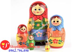 Búp Bê Matryoshka 5 Con Cô Gái Trang Phục Truyền Thống
