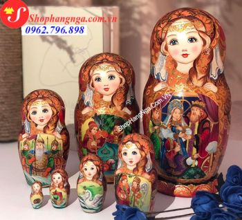 Búp Bê Matryoshka Nga 7 Con Số 21 Công Chúa Xinh Đẹp