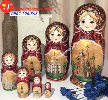 Búp Bê Matryoshka Nga 7 Con Số 22 Cô Gái Trang Phục Cung Điện