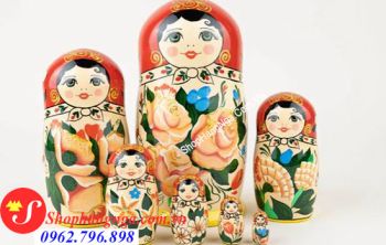 Búp Bê Matryoshka Nga 7 Con Số 9 Hình Bông Hoa