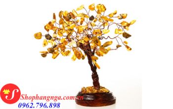 Cây Hổ Phách Nga Số 6 Mini Dáng Lá Liễu Để Bàn