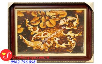 Tranh Hổ Phách Con Vật Cửa Ngư Quần Hội Của Nga