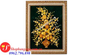 Tranh Hổ Phách Của Nga Bình Hoa Huệ 3D 59 x 49Cm