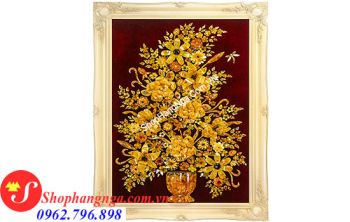 Tranh Hổ Phách Bó Hoa Nổi 3D 106 x 75Cm Của Nga