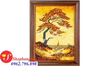 Tranh Hổ Phách Cây Trong Gió 47 x 37Cm Của Nga