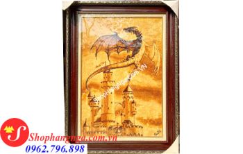 Tranh Hổ Phách Con Vật Hình Kỳ Lân Bay Của Nga