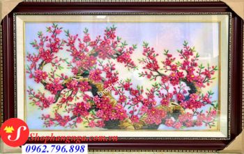 Tranh Hổ Phách Phong Cảnh Hoa Đào Của Nga
