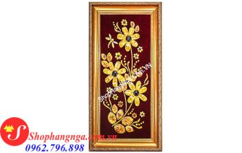 Tranh Hổ Phách Nổi 3D Cành Hoa Cúc 70x 110Cm Của Nga