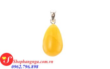 Mặt Dây Chuyền Hổ Phách Màu Mật Ong Drop Mẫu 14 Của Nga