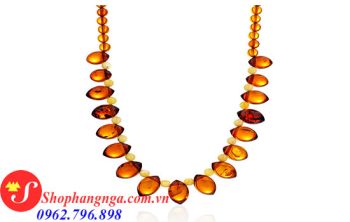 Vòng Cổ Hổ Phách Màu Cognac Mẫu 2 Của Nga