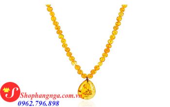 Vòng Cổ Hổ Phách Tinh Tế Màu Vàng Chanh Mẫu 4 Của Nga