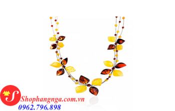 Vòng Cổ Hổ Phách Tuyệt Đẹp Cánh Hoa Mẫu 6 Của Nga