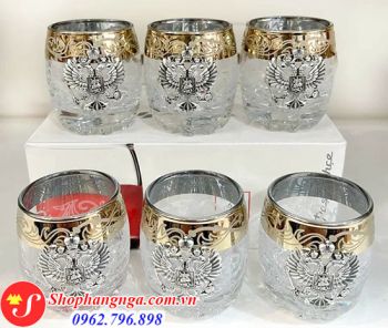 Bộ 6 Ly Uống Rượu Mạnh Ryumki Bằng Thủy Tinh Của Nga