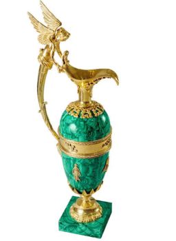Bình Hoa Bằng Đá Malachite Nữ Thần Có Cánh Của Nga