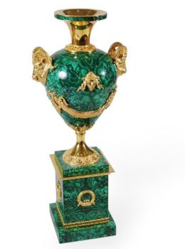 Bình Hoa Trên Bệ Đá Malachite Chính Hãng Của Nga